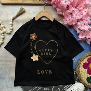 تیشرت تک قلب و گل برجسته