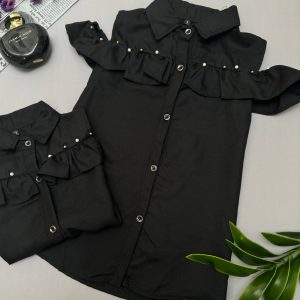شومیز تک مشکی مروارید